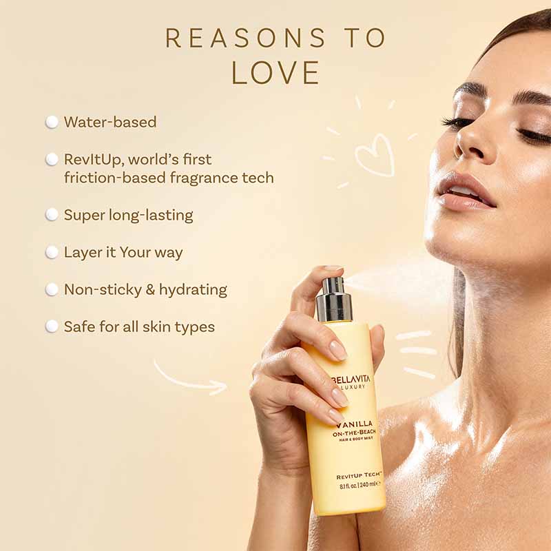 Bellavita Luxury Hair & Body Mist - Vanilla-on-the-Beach - Image 5